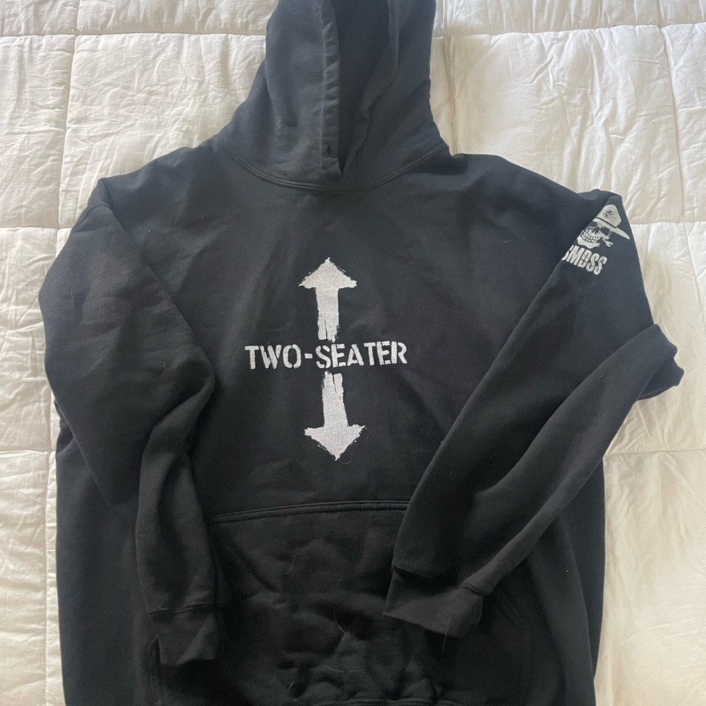 Black Graphic Hoodie Sweatshirt with Bold Design